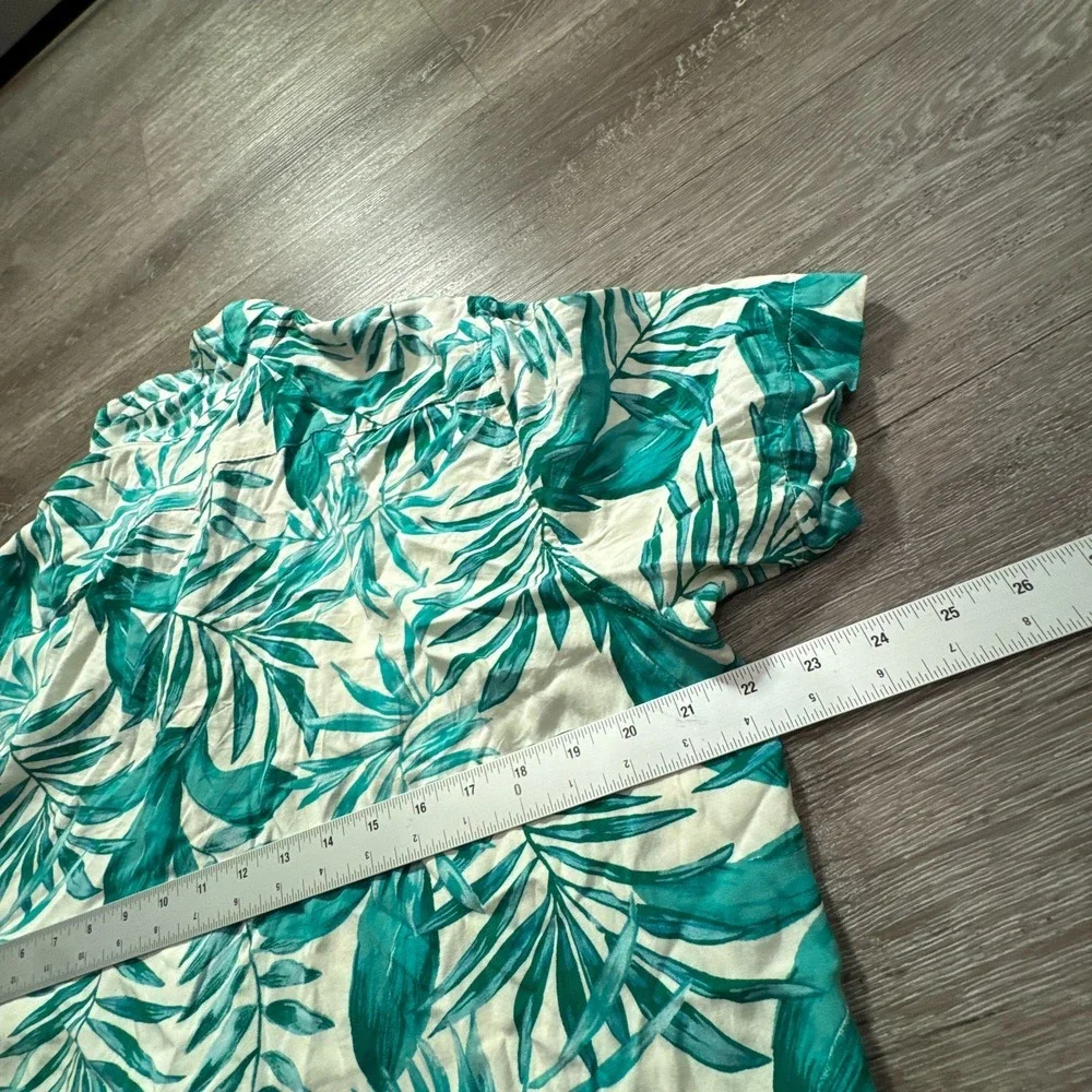 Banana Republic Shirt Mens Large‎ Floral Bamboo Palm AOP Hawaiian Loop Collar